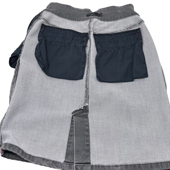 Prana Aubrey Denim Skirt Charcoal Gray Cotton Mini Length Skirt Size 0 Stretch - Picture 12 of 13